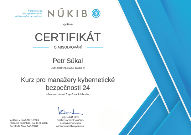 Kurz pro manažery kybernetické bezpečnosti 24